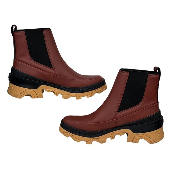 Sorel Brex Boot Chelsea Chunky 9.5 Waterproof Ankle Boots Red Cherry Women's NEW - Picture 4 of 10